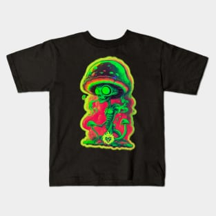 Psychedelic mushroom alien Kids T-Shirt